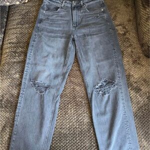 American Eagle Outfitters Gray Distressed Skinny Jeans